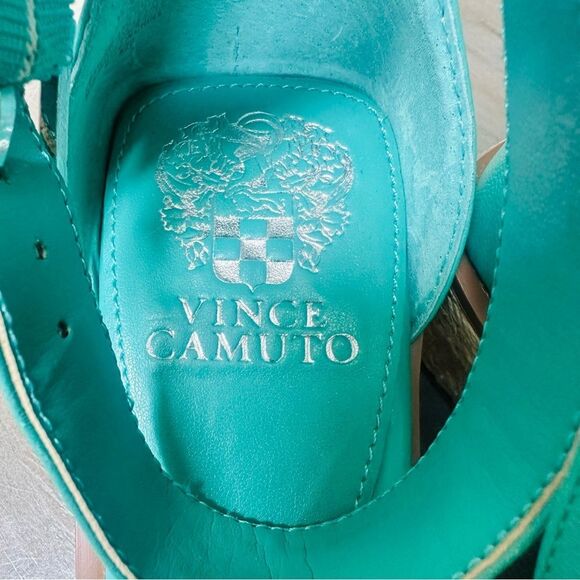 Vince Camuto Bretand, Turquoise Wedge Sandals. - Picture 2 of 6